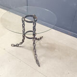 Brutalist chain link coffee table or side table, 1970s