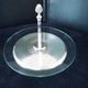 Cheese platter in glass and silver-plated metal Alexandre Gelb