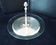 Cheese platter in glass and silver-plated metal Alexandre Gelb