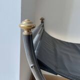 Curule leather stool