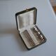 12 Silver-plated metal mocha spoons with Russian handle + box