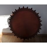 Golden wooden sun mirror, France, 1980, 70cm