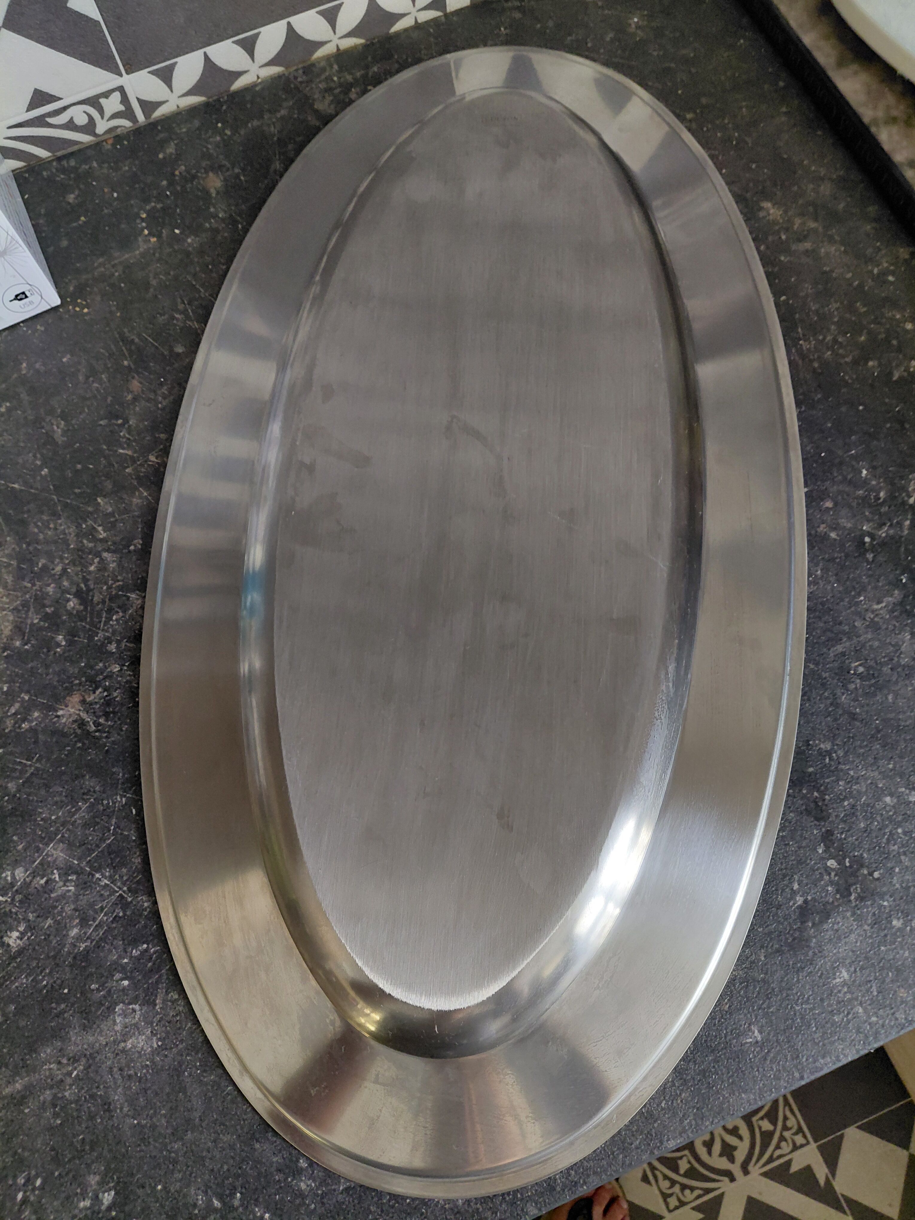 Grand plat ovale inox Jean Couzon