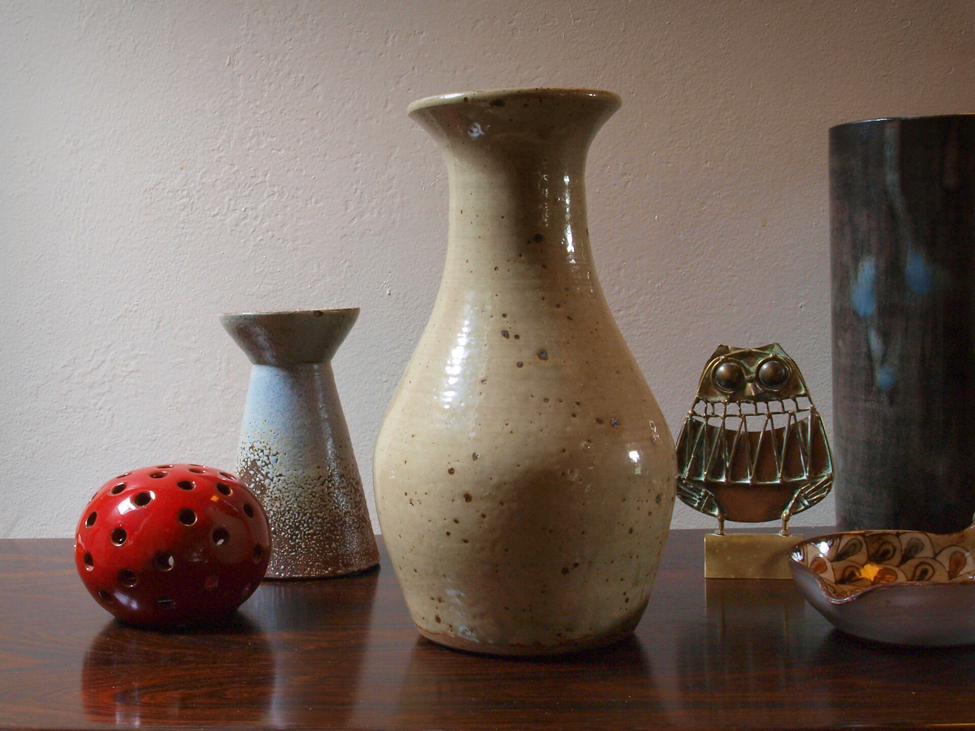 Pyrite sandstone vase by Jean Migeon in La Borne, 60s