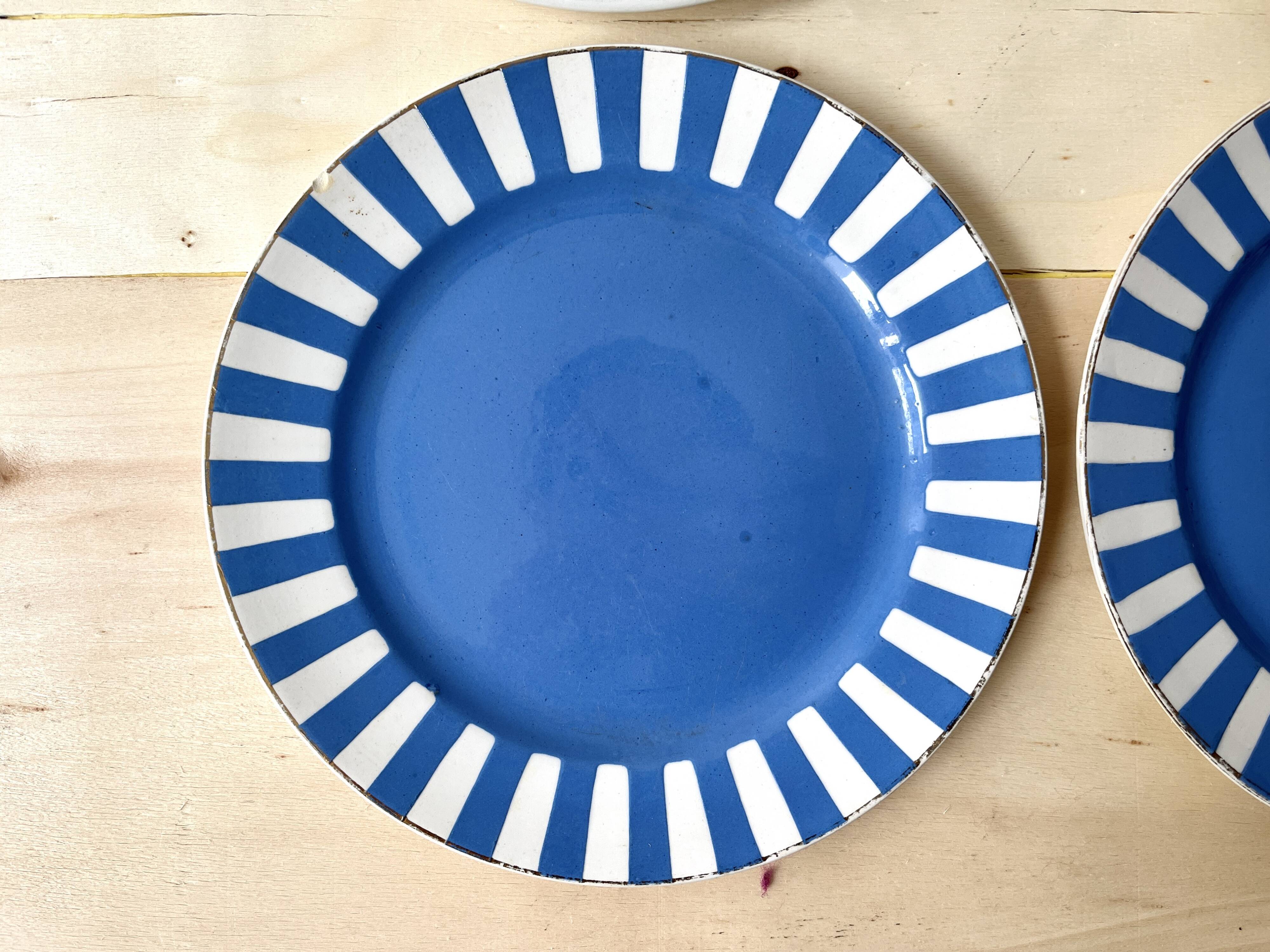 Set of 4 fox trott sarreguemines art deco dessert plates 1930