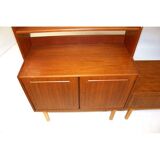 Scandinavian vintage bookcase in teak and beech from Brantorps 1960s Sweden
