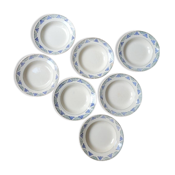 Set of 7 soup plates n°64 Moulin des Loups et Hamage