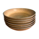6 Longchamp brown enameled stoneware soup plates, 1970s
