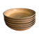6 Longchamp brown enameled stoneware soup plates, 1970s