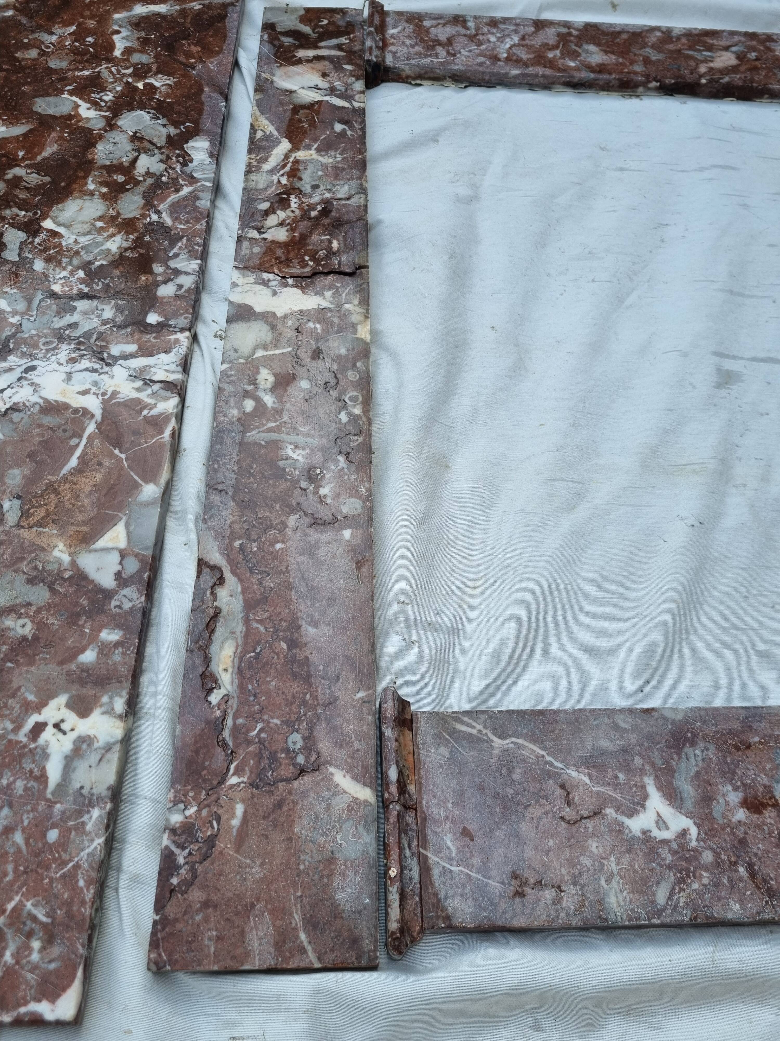19th century red marble fireplace