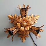 Wall lamp/ceiling lamp in gilded metal, Banci Firenze, 70s