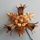 Wall lamp/ceiling lamp in gilded metal, Banci Firenze, 70s