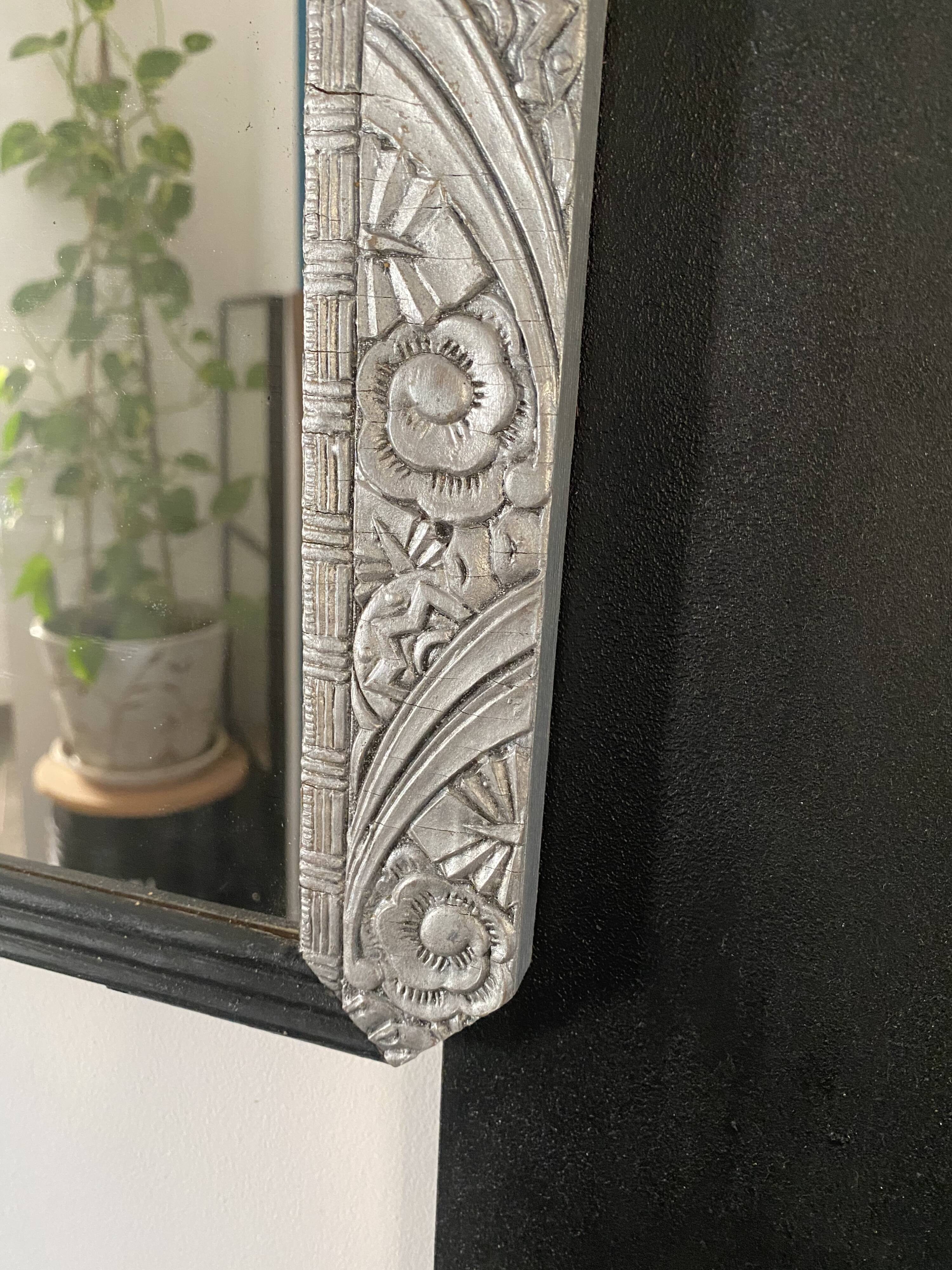 Renovated antique art deco mirror