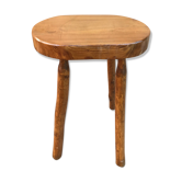 Tabouret de traite bois brut vintage