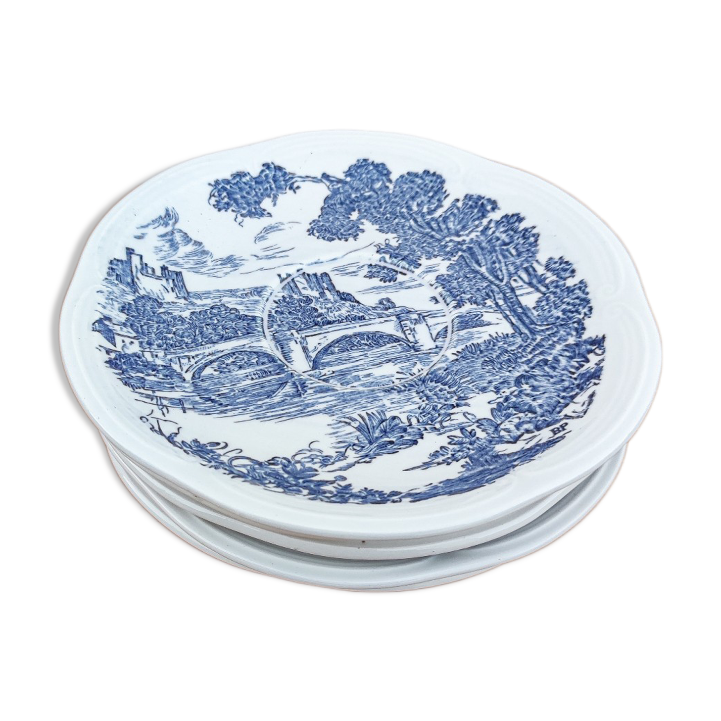 Set of 5 Gien dessert plates