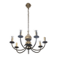 Lustre grenade 6 branches Maison Charles, 1970-1979