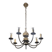 Lustre Grenade six branches Maison Charles 1970-1979