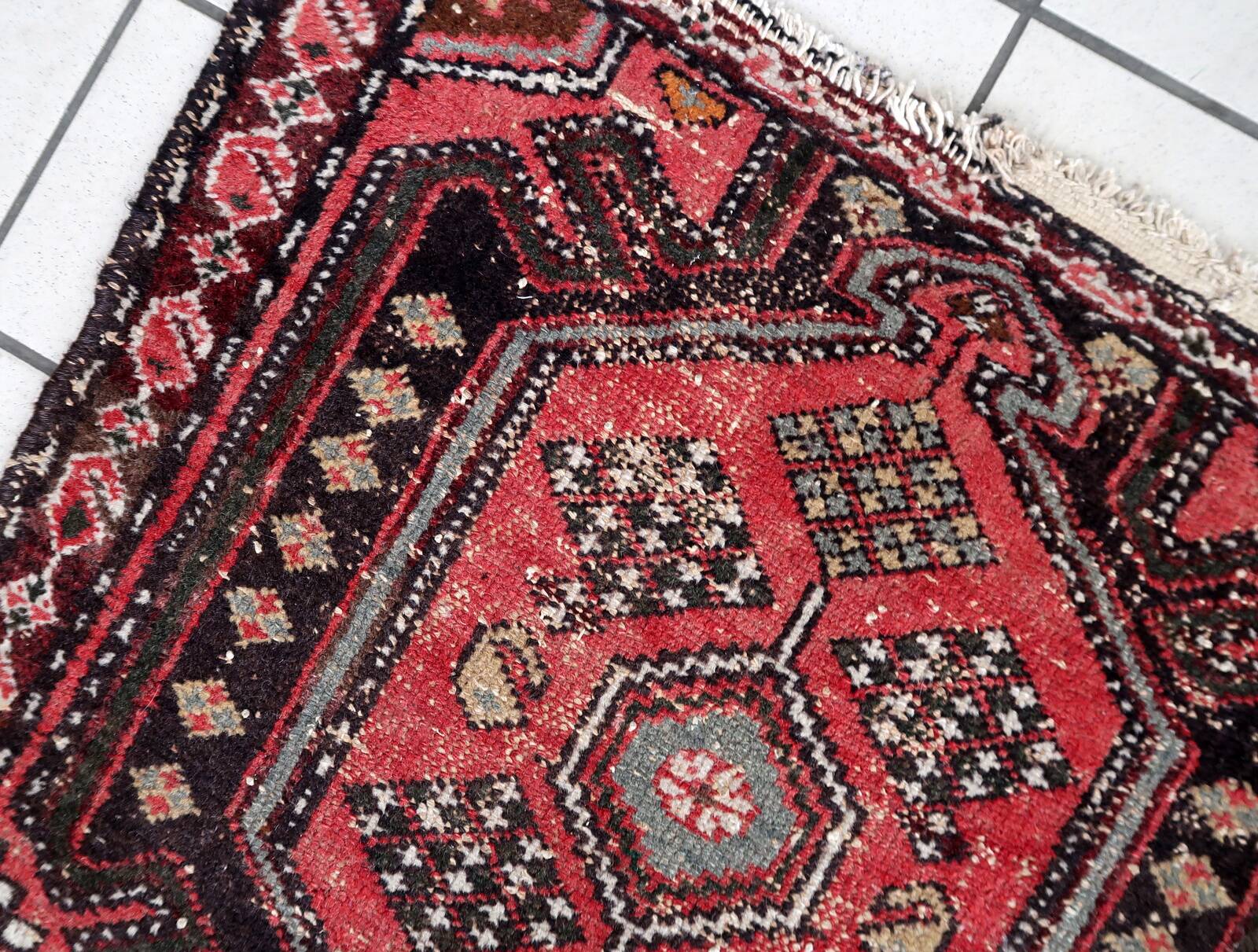 Tapis vintage fait main Hamadan persan – 78 cm x 131 cm 1C957