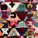 Morocco multi-color fabric carpet with berber alphabet