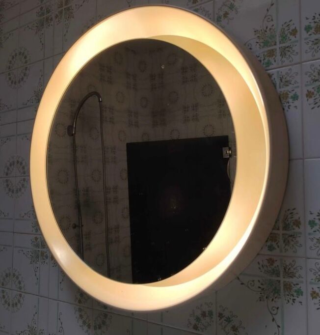 Bright round mirror