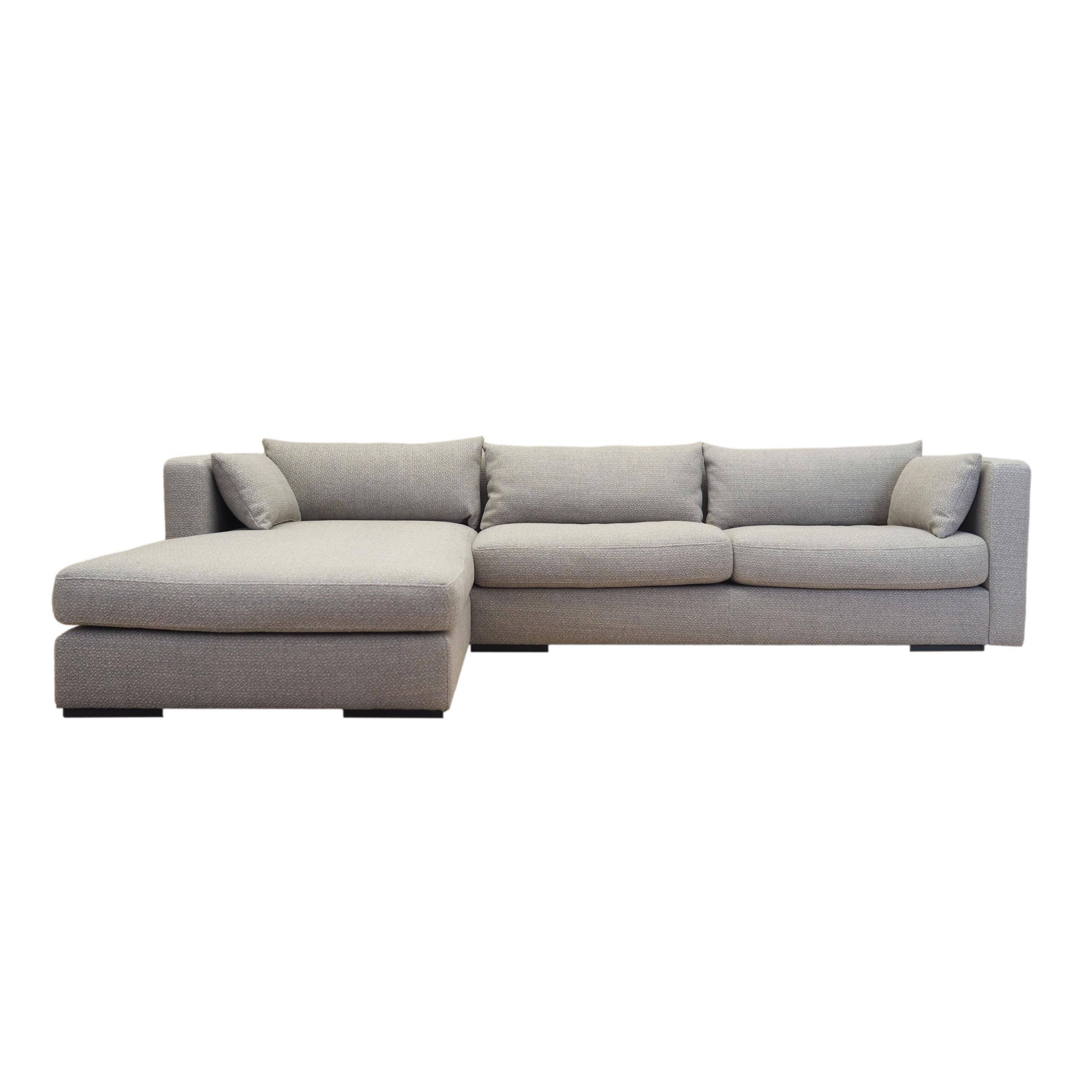 Canapé d'angle gris, design scandinave, années 2000