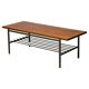 Dutch modernist coffee table with a square base and teak top, 1950s.