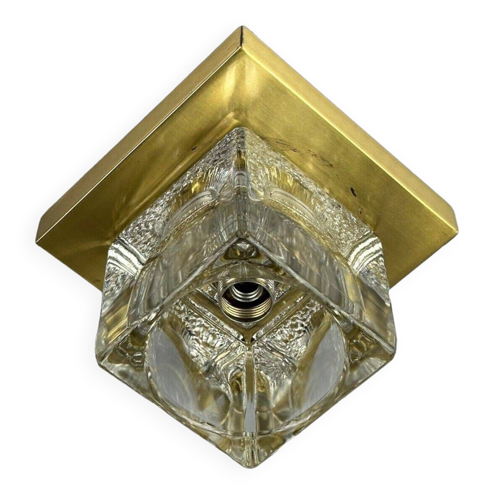 60s 70s Peill & Putzler Cube wall lamp ceiling lamp ice glass space design
