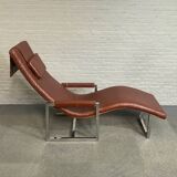 Ralph lauren leather & chrome lounge chair - usa 1990's