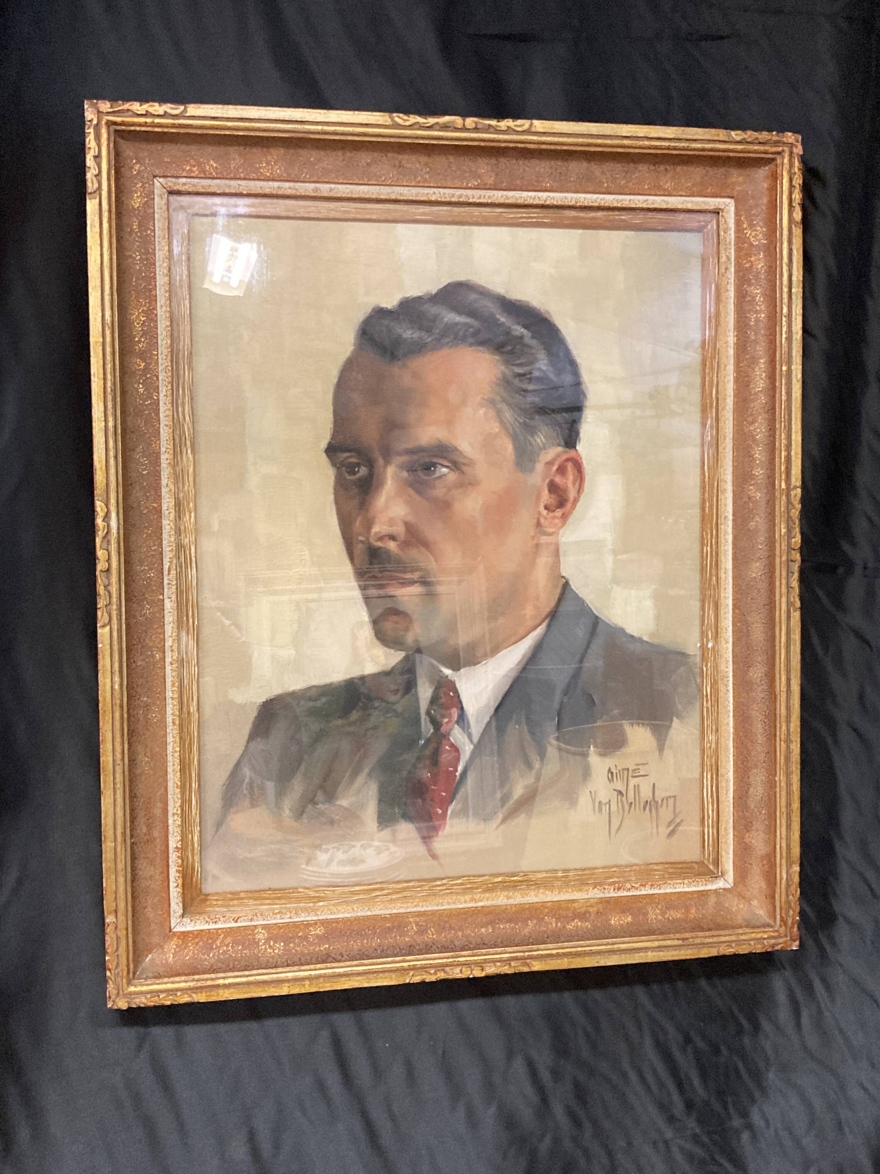 Aimé VAN BELLEGHEM (1922-1996), Portrait of René Brondel, oil on canvas