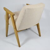 Armchair model 366, Poland, 60s, J. Chierowski, restored, light oak wood