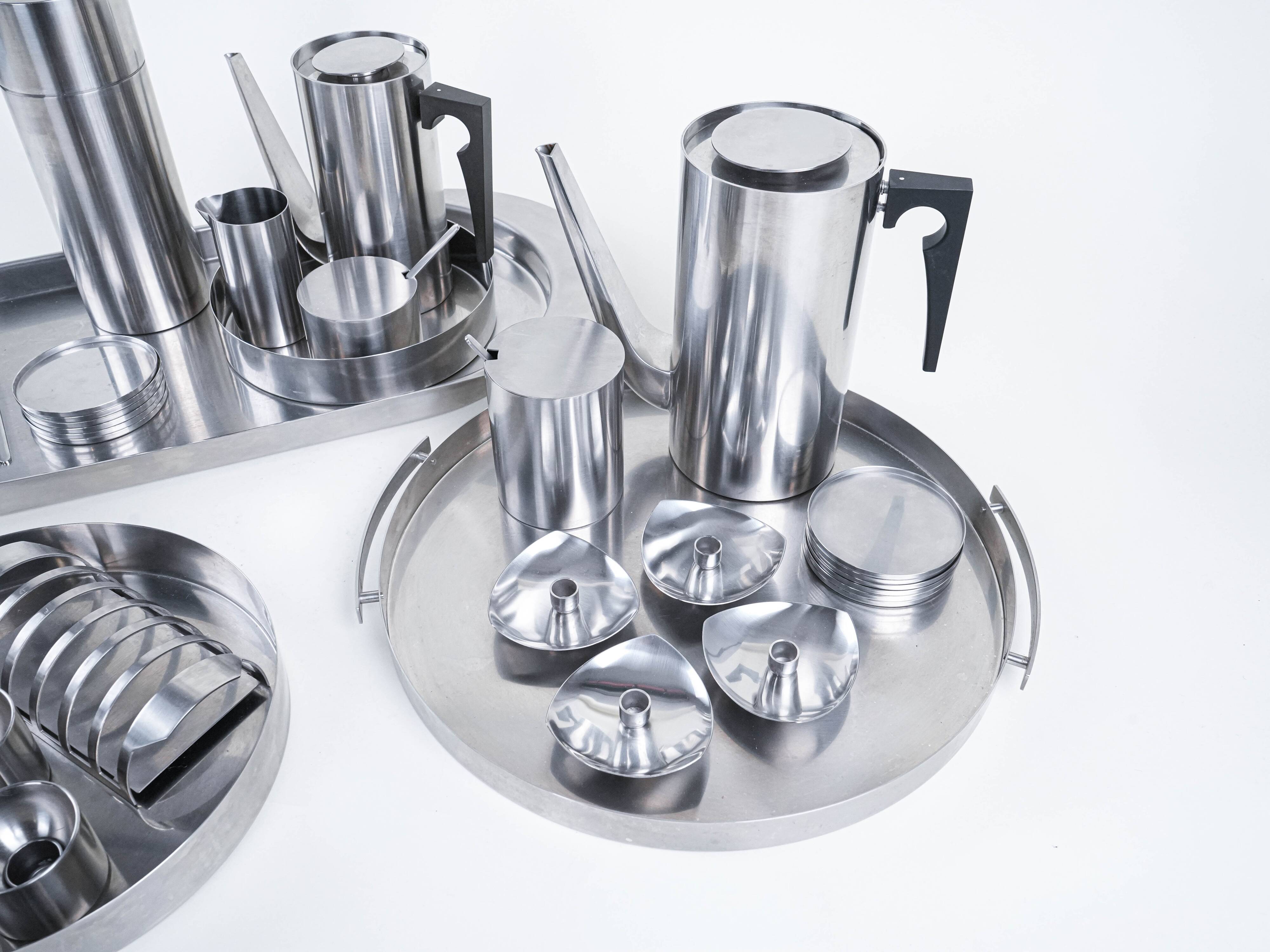 Serving set, Danish design, 1960s, designer: Arne Jacobsen,Stelton