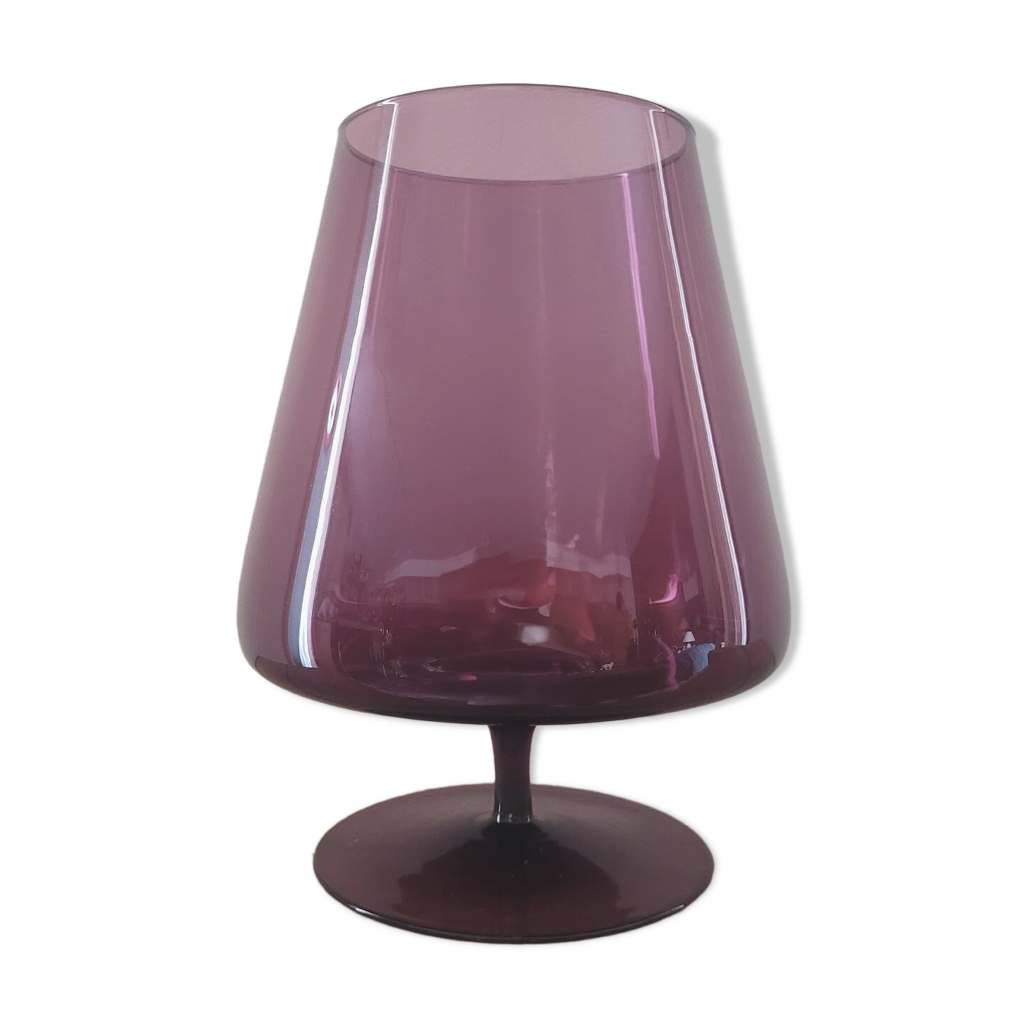 Vintage Ingrid Glashütte purple glass bowl – 70s modernist design