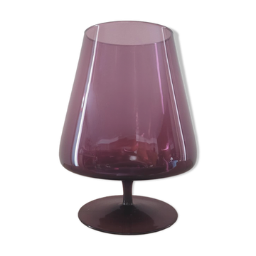 Coupe vintage Ingrid Glashütte en verre violet – design moderniste 70s