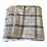 Green and brown checkered tablecloth Selency x Monoprix Croisé Laroche