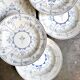 6 deep plates Boch La Louvière in blue glazed earthenware, "Copenhagen" service - 1920s-30s