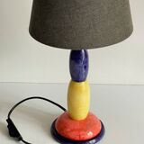 ALABASTER STONE LAMP Blue, Yellow and Red 80s