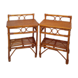 Pair of bamboo bedside tables
