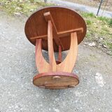 Pedestal table art deco round wood coffee table