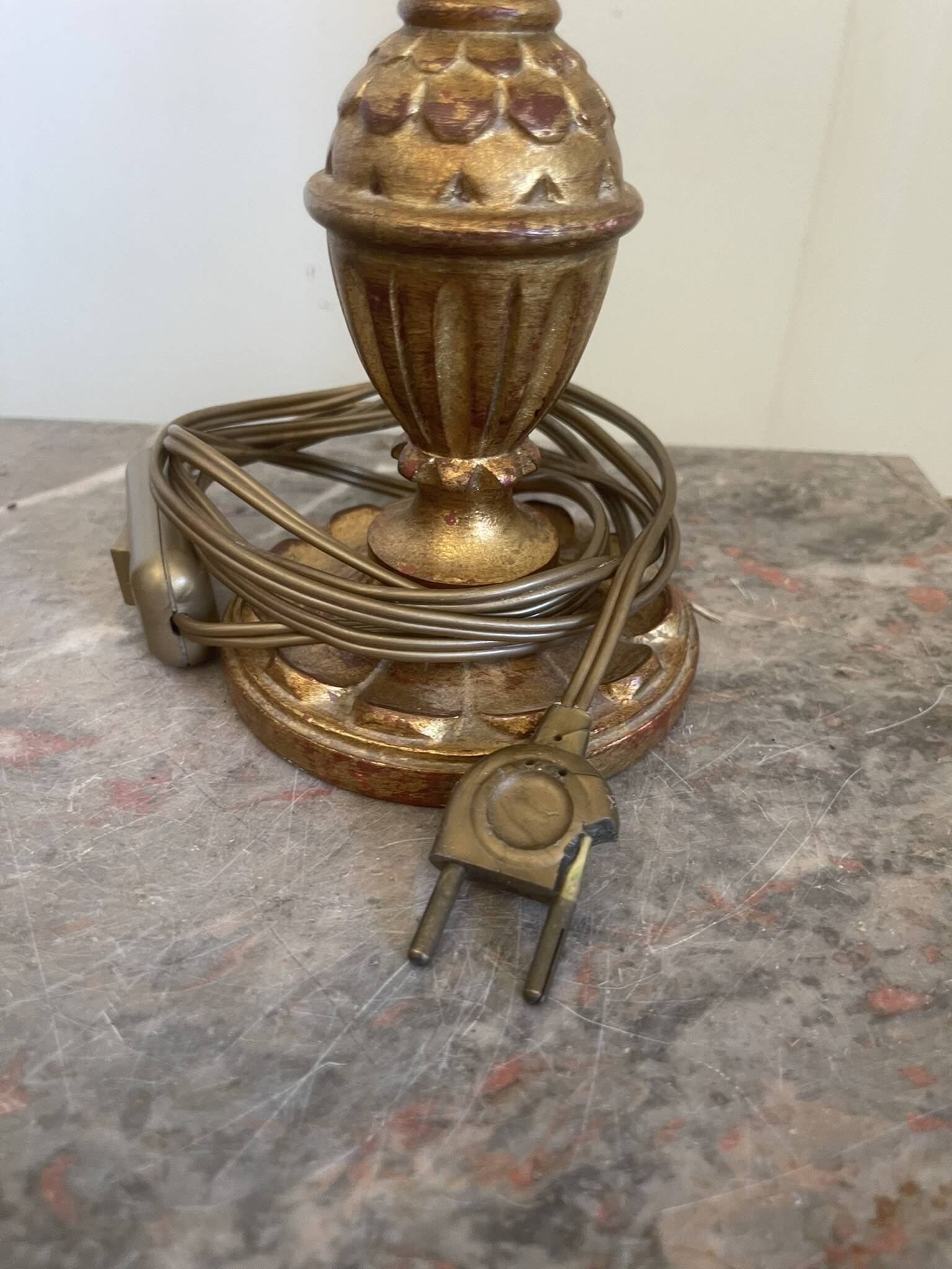 Antique Pair of Wooden Gilded Candle Holders 19th Century