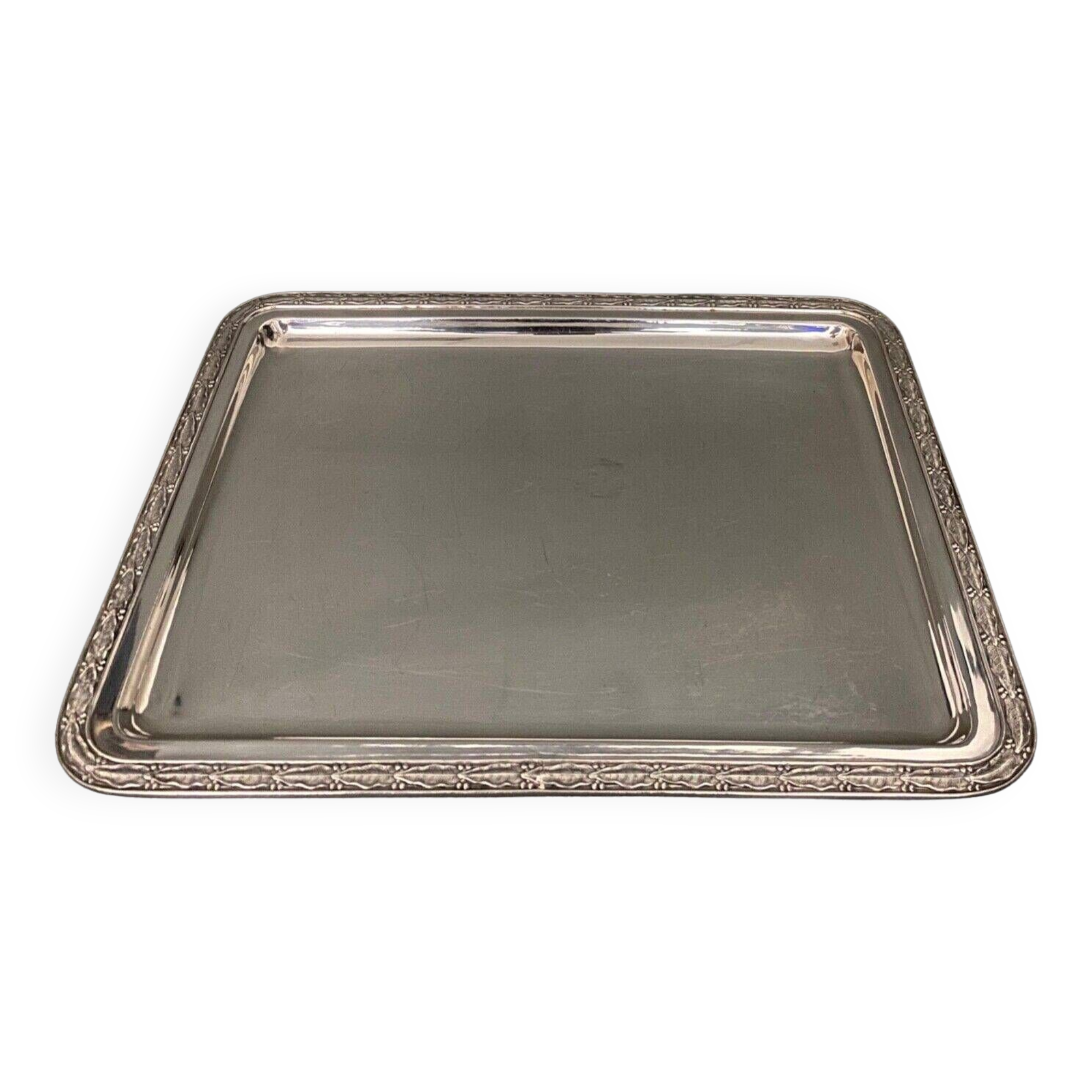 Louis XVI style silver metal tray late 19th century Plateado Orbisa