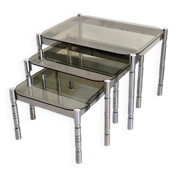 Set of 3 vintage nesting tables 1970