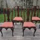Suite de 4 chaises  en bois sculpté Fin XIX è dans le goût Hollandais