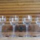 Set of 6 old balloon glasses on legs in hand-blown crystal 20s