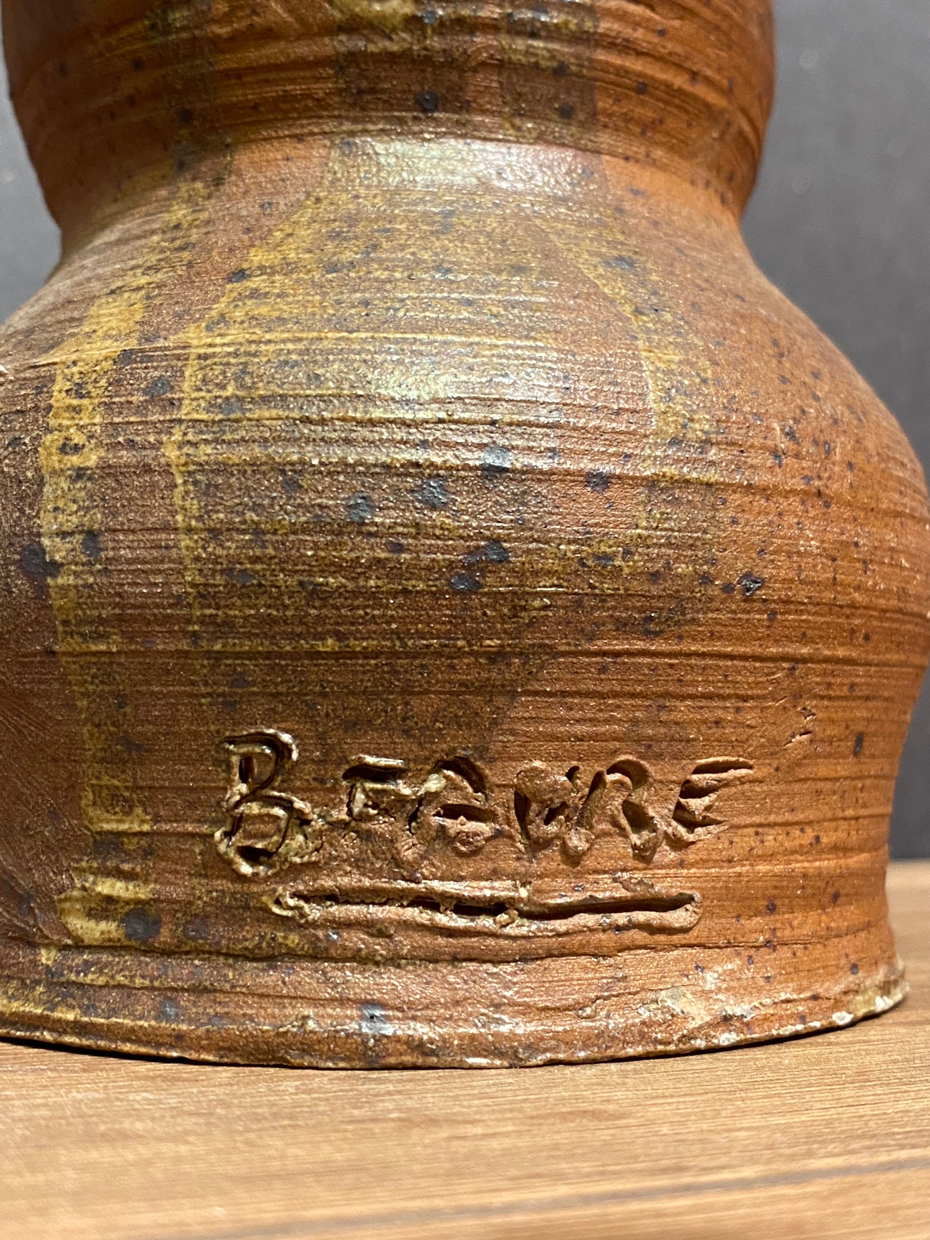 Pitcher in stoneware of the Borne signed B. Fabre