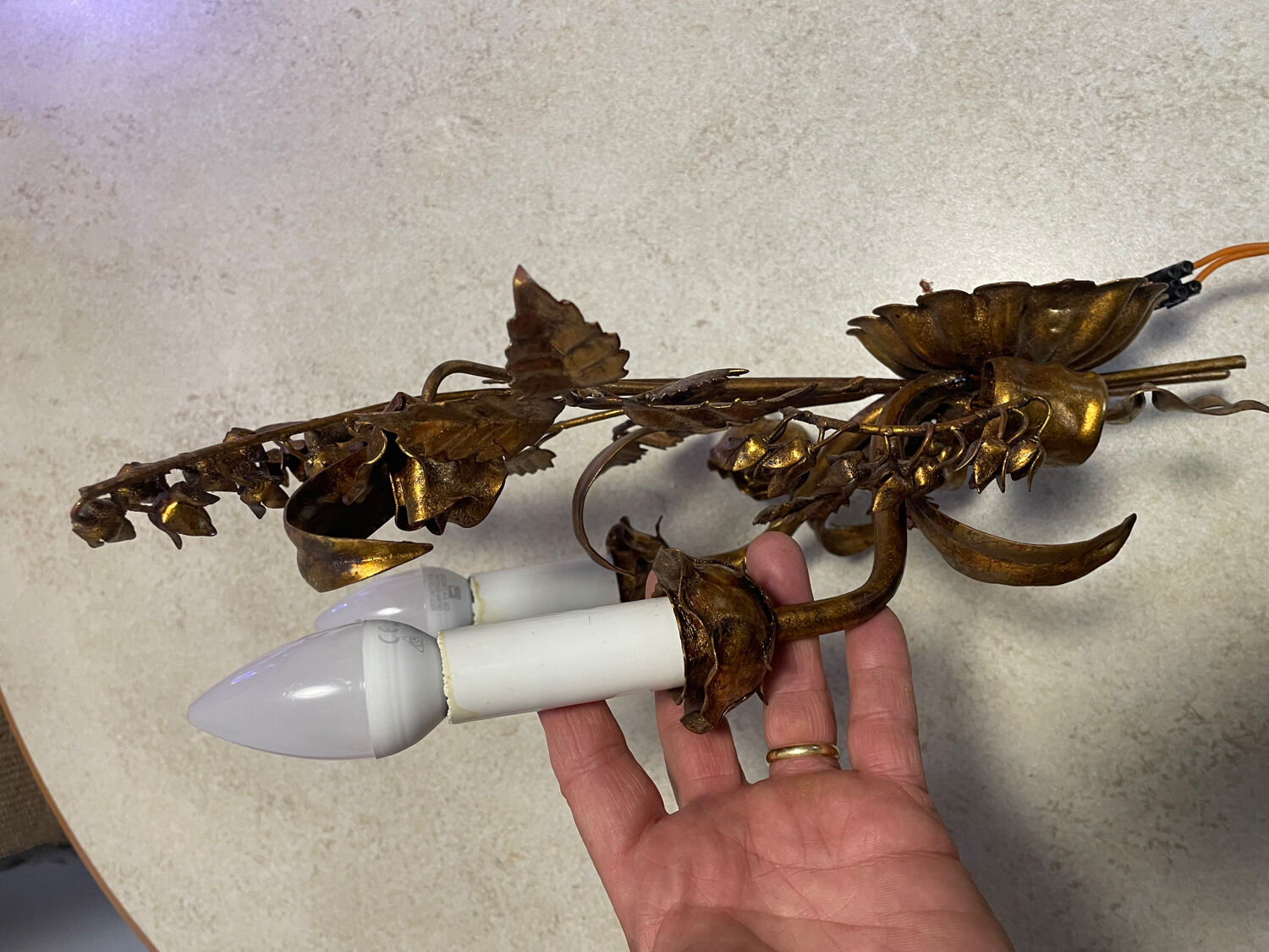 Wall light in the style of Hans Kögl, mid-20th century.