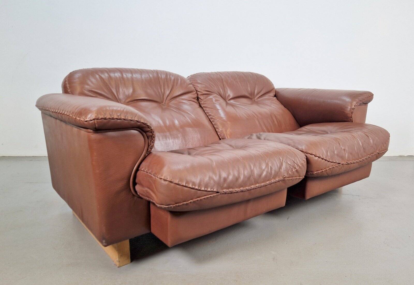 DS101 Two-Seater Sofa in Leather from de Sede, 1970s