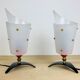 Pair of 50s plastic brass bedside lamps