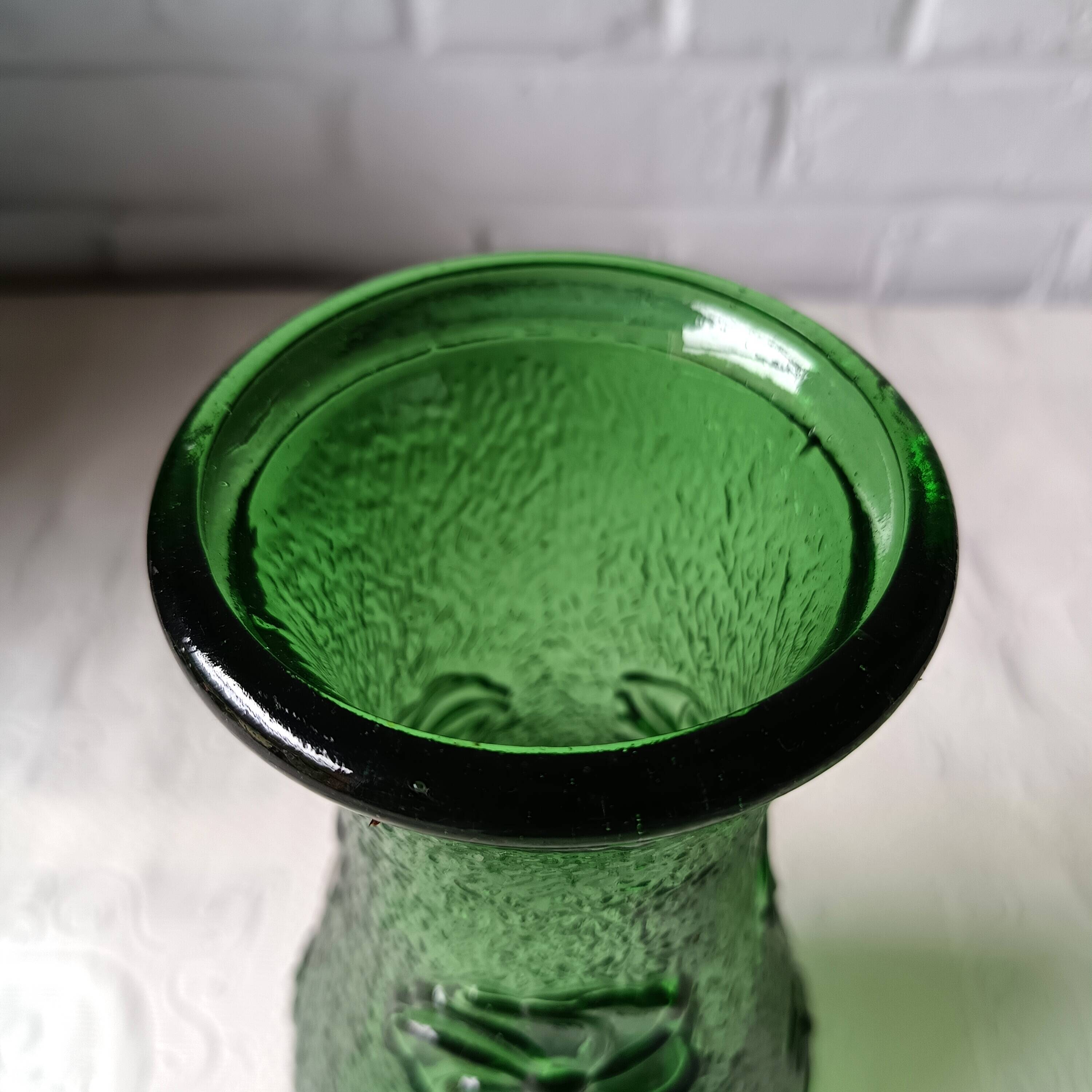Large green glass vase circa 1950/1960, constantin italy