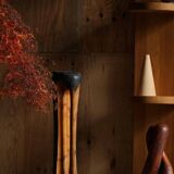 Large wooden sculpture "Black Elegance" by Ole Wettergren, Denmark, 1990s.