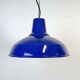 Industrial Blue Enamel Factory Pendant Lamp, 1960s